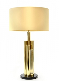 Veioza din lemn  Lamp with satin lampshade 