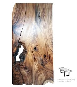 Masa Industriala - O, finisaj honey Masa dining - Blat din lemn masiv 280 cm
