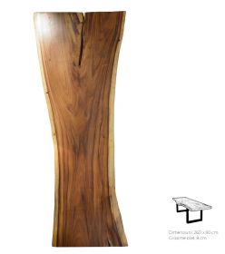 Masa Industriala - X  Masa dining - Blat din lemn masiv 260 cm