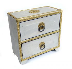 Dulapior din lemn pictat, 2 sertare - GPT18-GE868-1 Painted wooden cabinet with 2 drawers - GPT18-GE868-2
