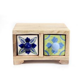 Dulapioare, Cutii, Cosuri, Boluri Painted cabinet with 2 ceramic drawers - GPT18-GE857-1