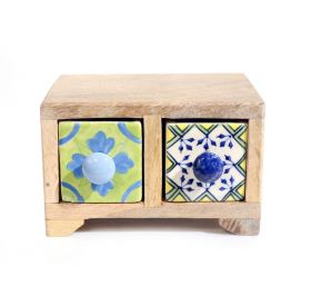 Dulapioare, Cutii, Cosuri, Boluri Painted cabinet with 2 ceramic drawers - GPT18-GE857-3