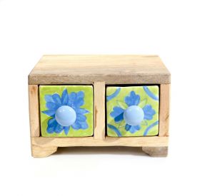 Dulapioare, Cutii, Cosuri, Boluri Painted cabinet with 2 ceramic drawers - GPT18-GE857-7