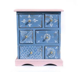 Dulapior din lemn pictat, 3 sertare - GPT18-GE854-2 Painted wooden cabinet with 6 drawers - GPT18-GE862-3