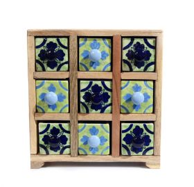 Dulapior pictat, 3 sertare ceramica - GPT18-GE859-2 Painted cabinet with 9 ceramic drawers - GPT18-GE864-2