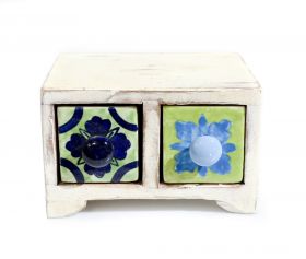 Dulapioare, Cutii, Cosuri, Boluri Painted cabinet with 2 ceramic drawers - GPT18-GE858-1