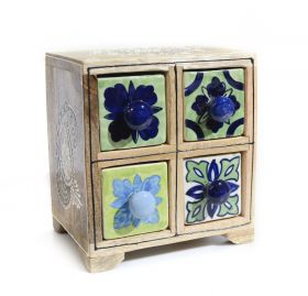 Dulapioare, Cutii, Cosuri, Boluri Painted cabinet with 4 ceramic drawers - GPT18-GE856