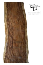 Masa Industriala - O, finisaj honey Masa dining - Blat din lemn masiv 240 cm