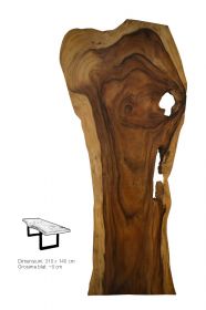 Masa Industriala - O, finisaj honey Masa dining - Blat din lemn masiv 323 cm