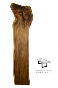 Masa Industriala - BRIDGE Masa dining - Blat din lemn masiv 355 cm