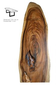 Masa Industriala - O, finisaj honey Masa dining - Blat din lemn masiv 235 cm