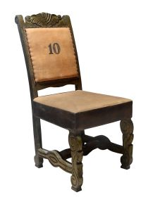 Scaun TUDOR din lemn si material textil  Scaun din lemn masiv Old no.10  