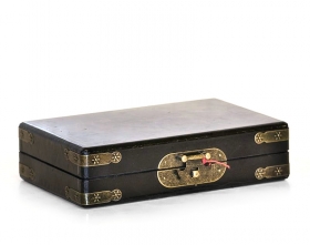 Manusi box - decorative din piele vintage Abac pictat 