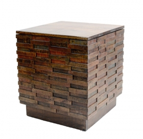 Masuta/Taburet din lemn masiv - Monobloc Masuta CUBB, lemn de acacia 