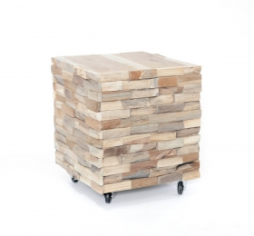 Masuta/Taburet din lemn masiv - Monobloc Masuta CUB, lemn masiv  